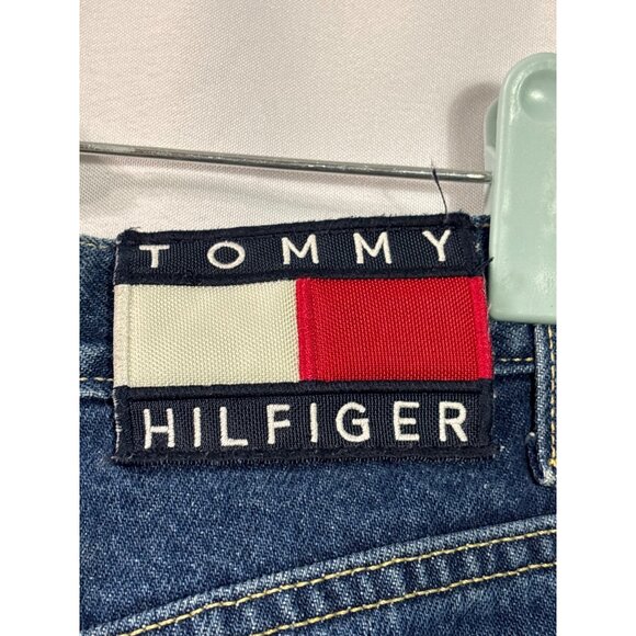 Vintage Y2K Tommy Hilfiger Denim Slim Jeans 9/30 Cotton Made In USA Blue - Picture 4 of 6